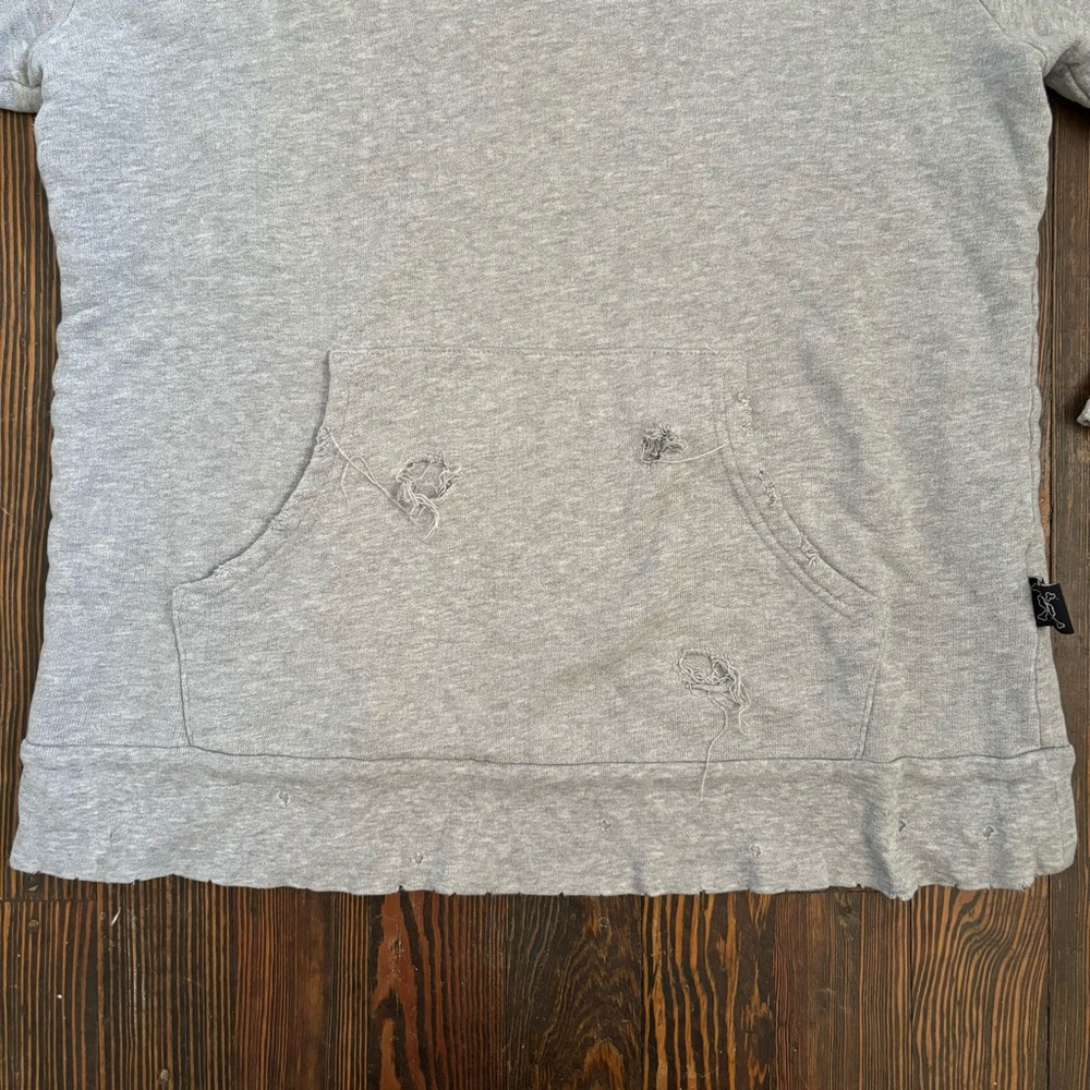 NUNUNU kids distressed gray hoodie sweatshirt - Picture 2 of 8